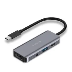 Porodo 4in1 HDMI 4K USB-C Hub - Grey